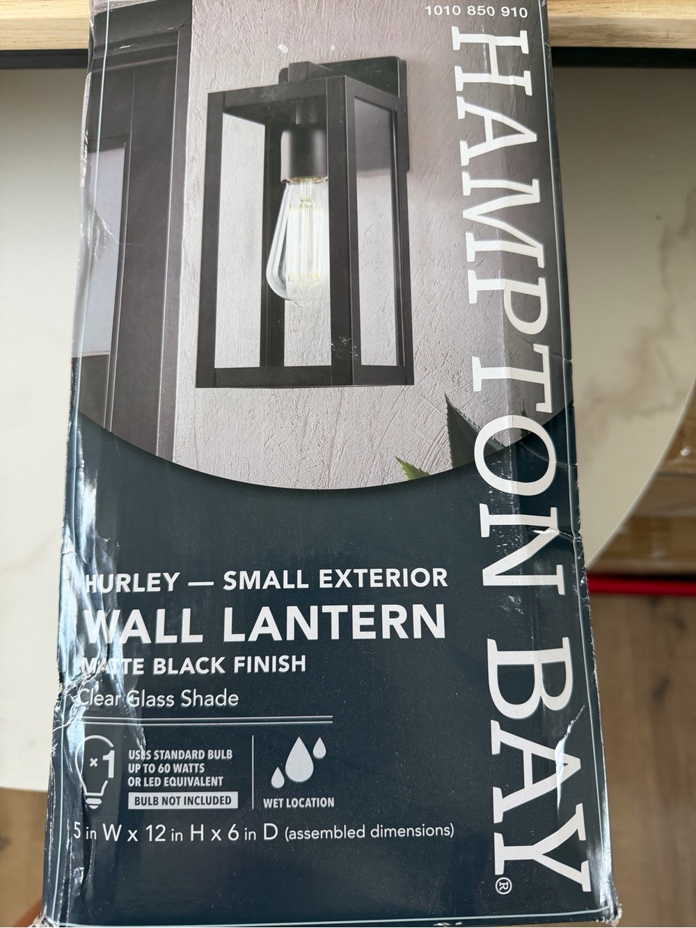 New Hampton Bay Hurley Small Exterior Wall Lantern - Matte Black
